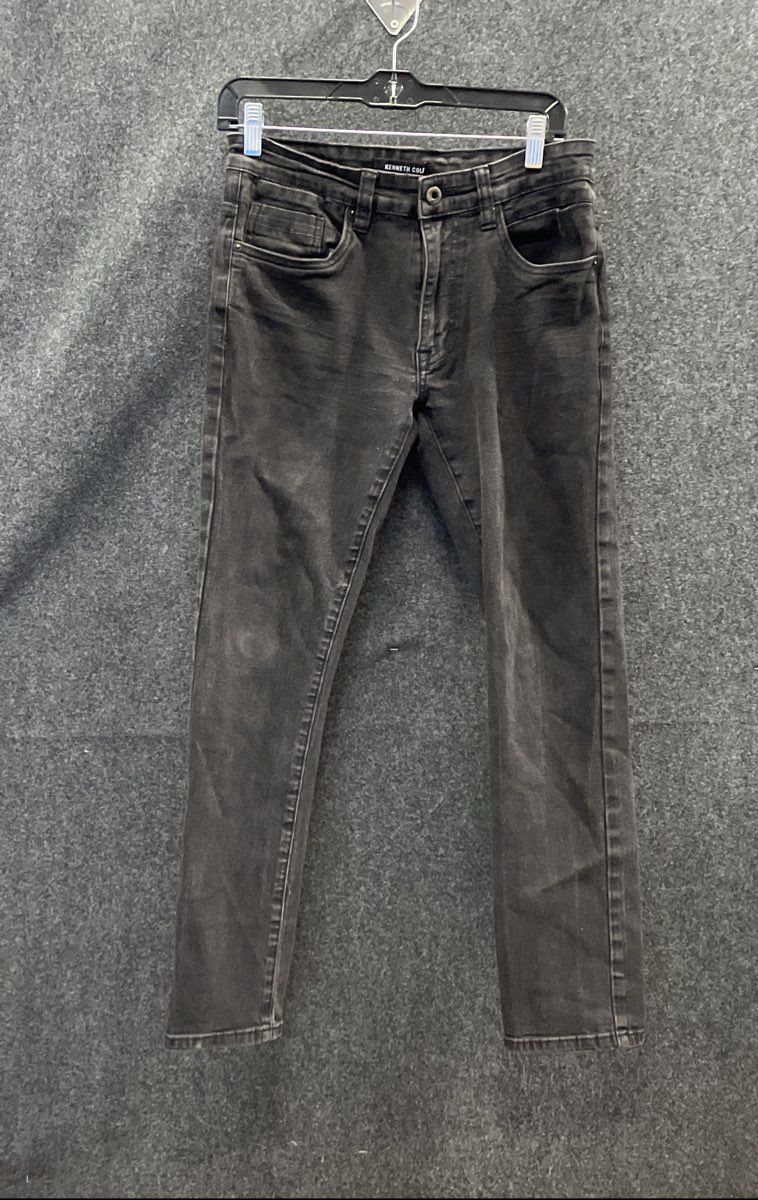 Kenneth Cole Men's Black Slim Fit Stretch Washed Denim Jeans Pants Sz 30x30