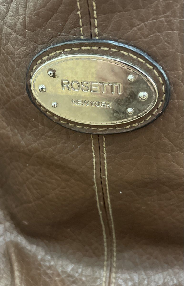Rosetti Brown Pebbled Hobo Shoulder Bag Braided Strap Gold Hardware