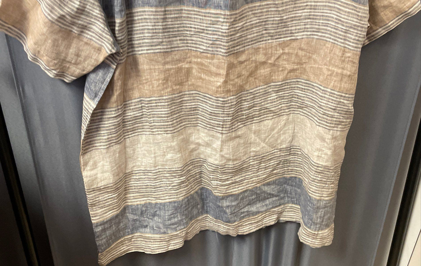 Tasso Elba Island Men's Multicolor Striped 100% Linen Short Sleeve Shirt NWT XXL