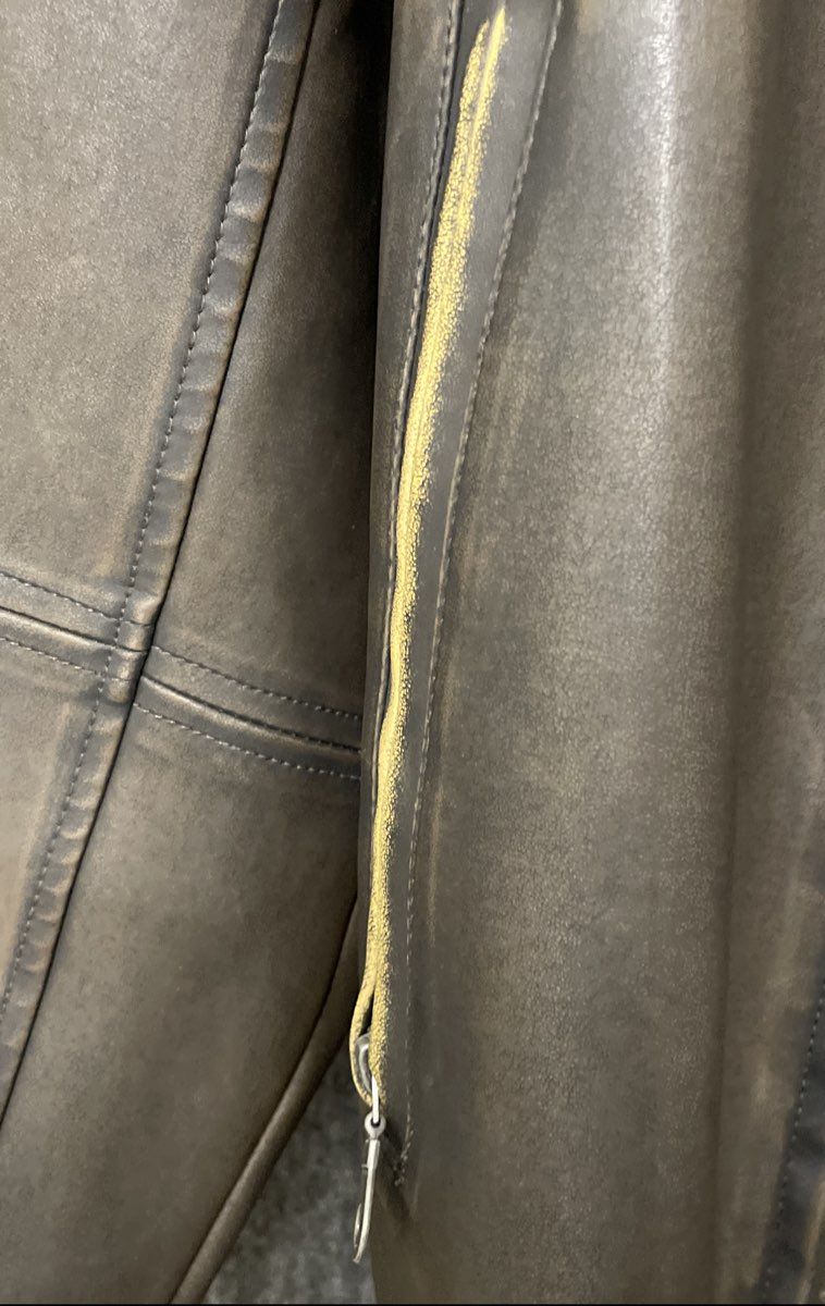 Vintage Parts Surplus Apparel Distressed Faux Leather Moto Jacket Sz XXL