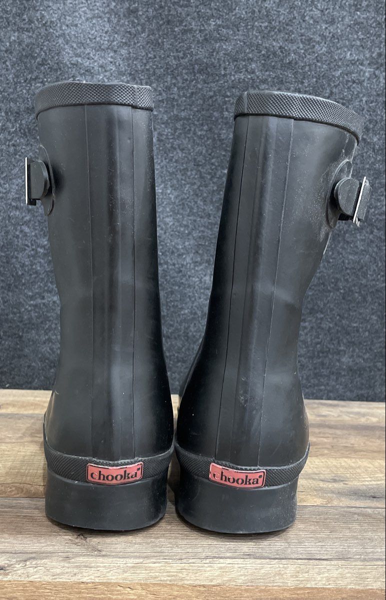 Chooka Women's Black Waterproof Fleece Lined Mid Rain Boots Size 10