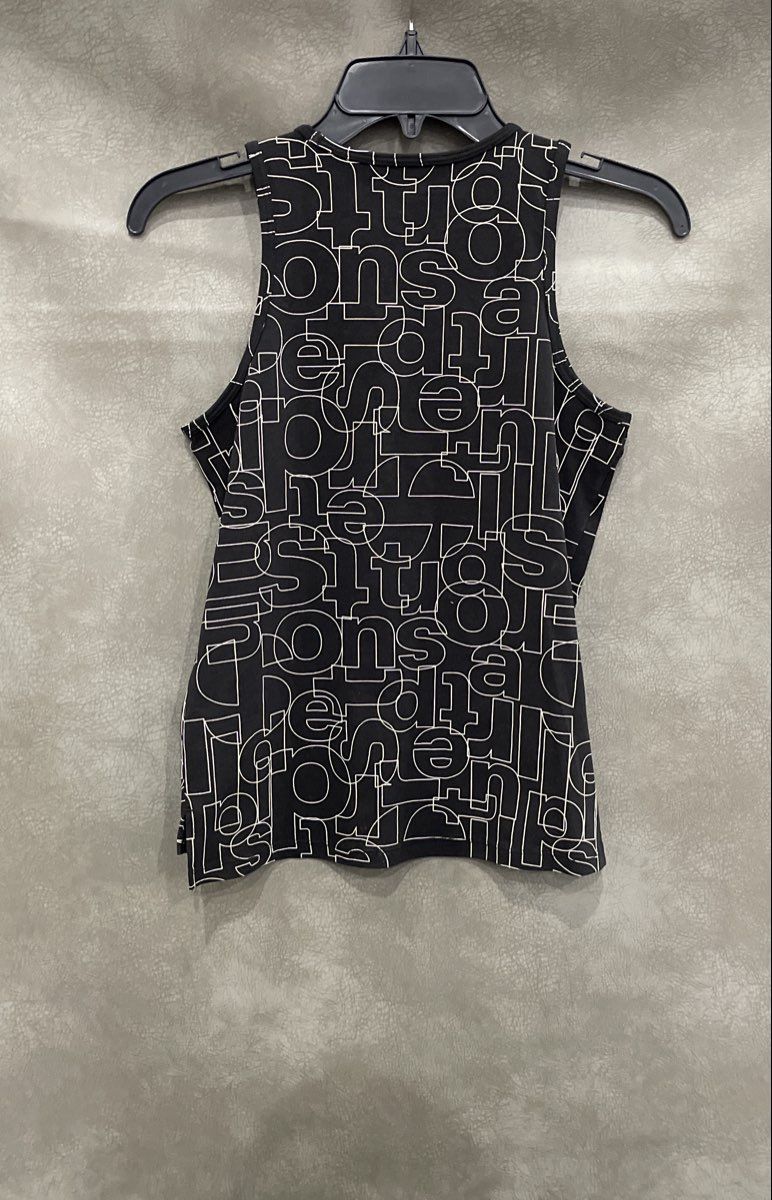 Sports Illustrated Girls Black White All Over Logo Print Tank Top Sz 14