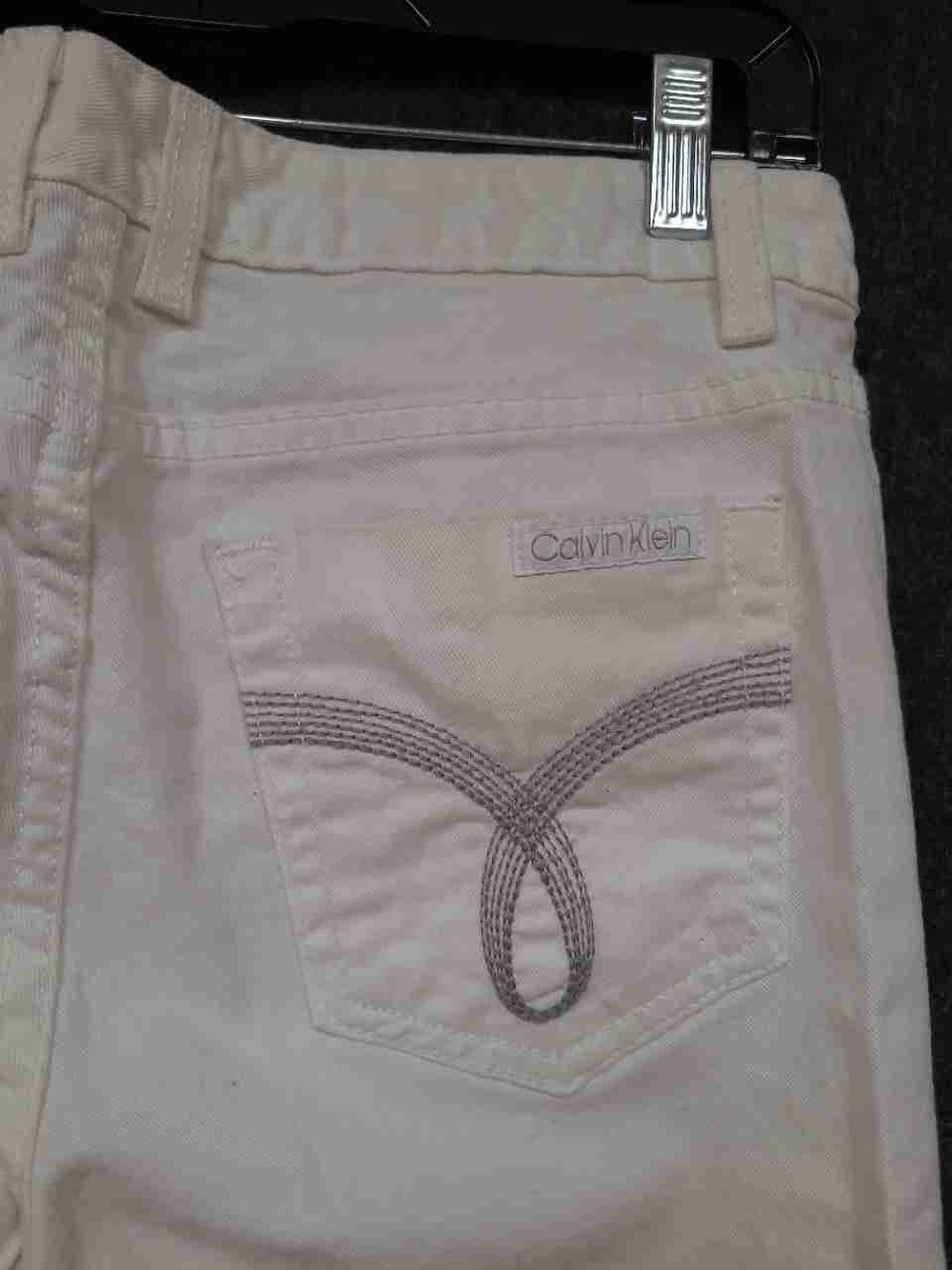 Calvin Klein Jeans Women's White Denim Cuffed Bermuda Shorts Sz 8 29