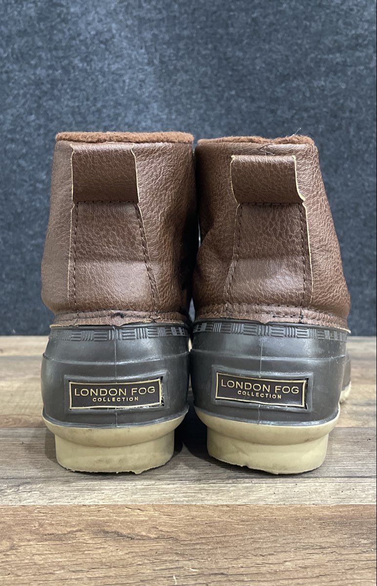 London Fog Collection Brown Leather Duck Boots Men's Size 9
