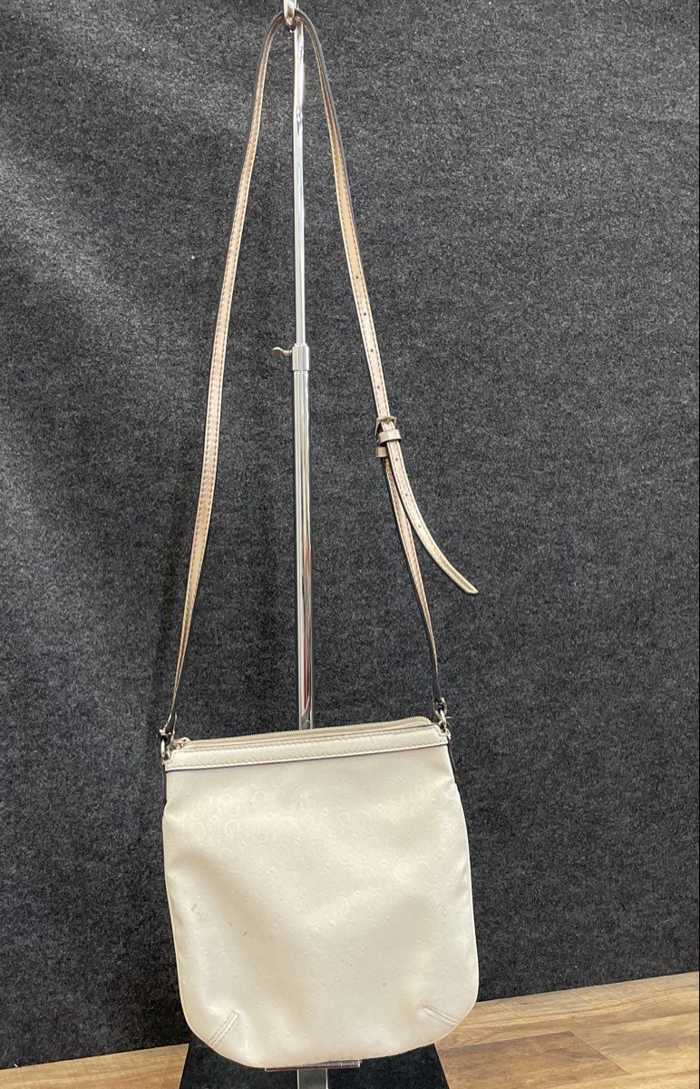 Guess Off-White Monogram G Logo Crossbody Bag Gold Hardware Purse