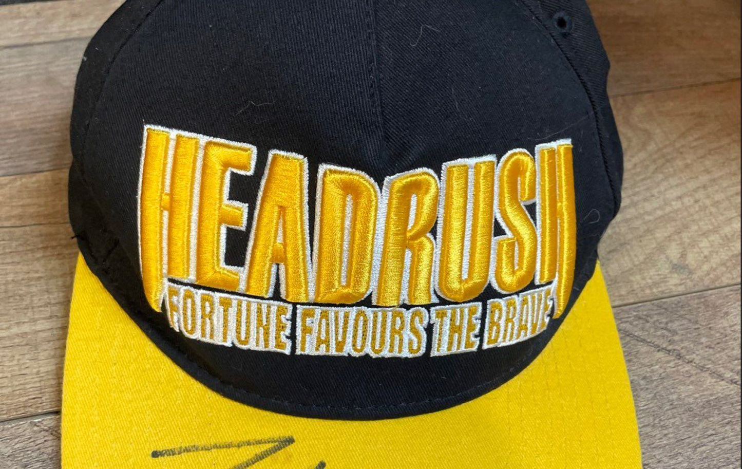 Headrush Snapback Hat Black Yellow Zach DiPaolo Autographed Unauthenticated