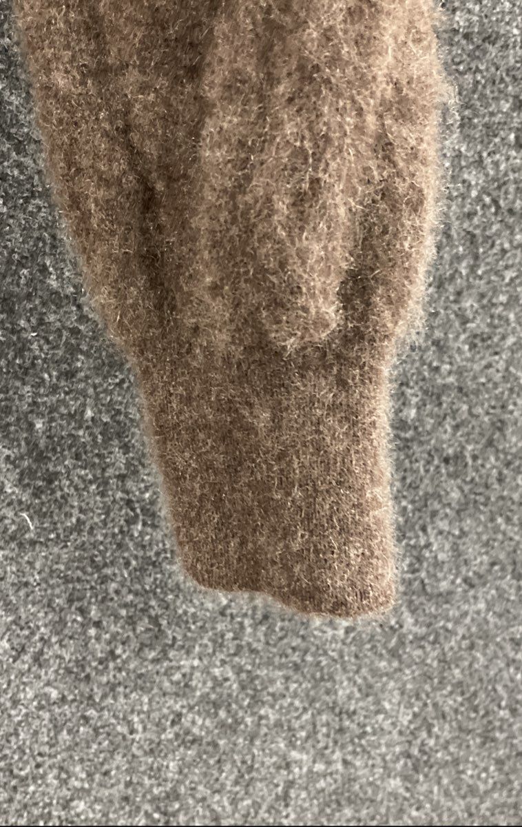 Allen Solly Men's Brown V-Neck 100% Cashmere Sweater Ribbed Trim Size L