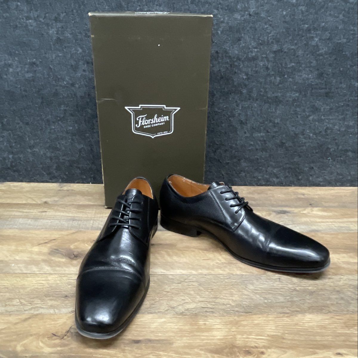 Florsheim Calipa Cap Ox Black Leather Cap Toe Oxford Shoes Size 10 D