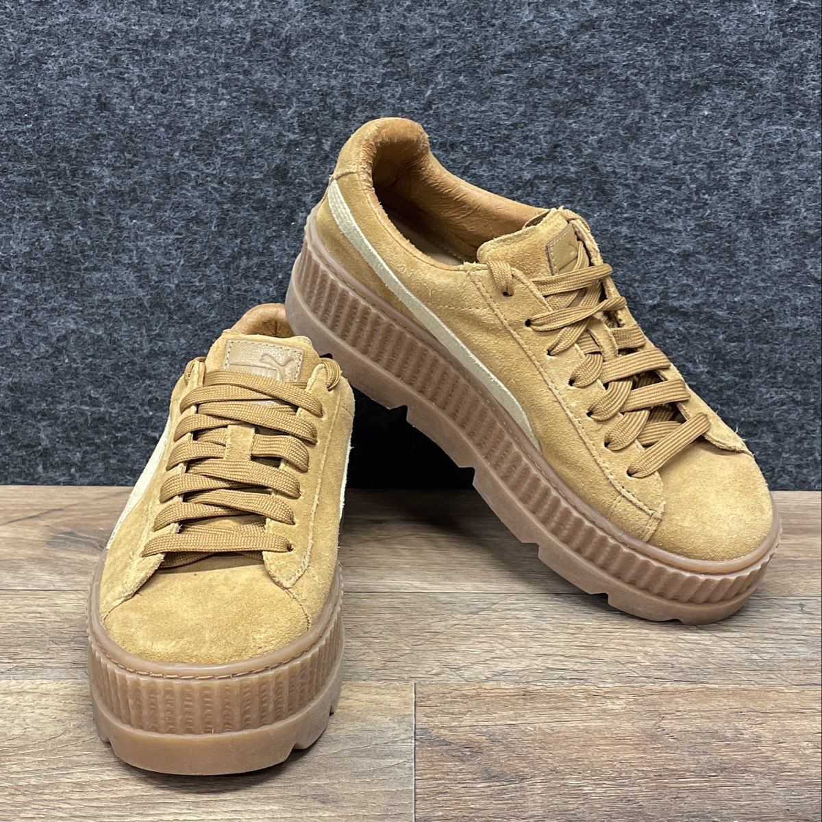 Puma Suede Creeper Tan Gum Platform Women's Sneakers Size 9.5