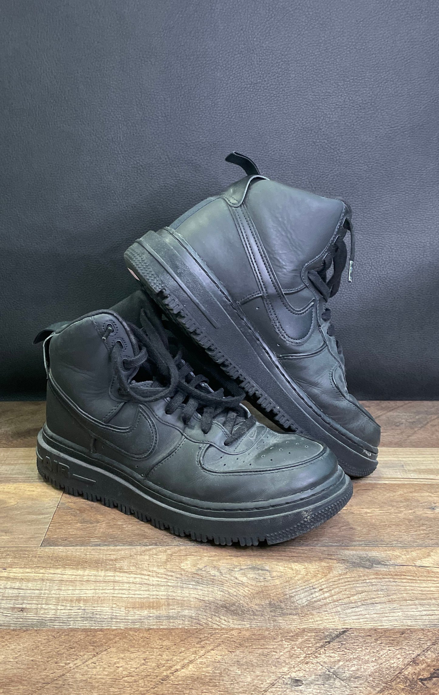 Nike Lunar Force 1 Duckboot High Triple Black Sneaker Boots Size 10