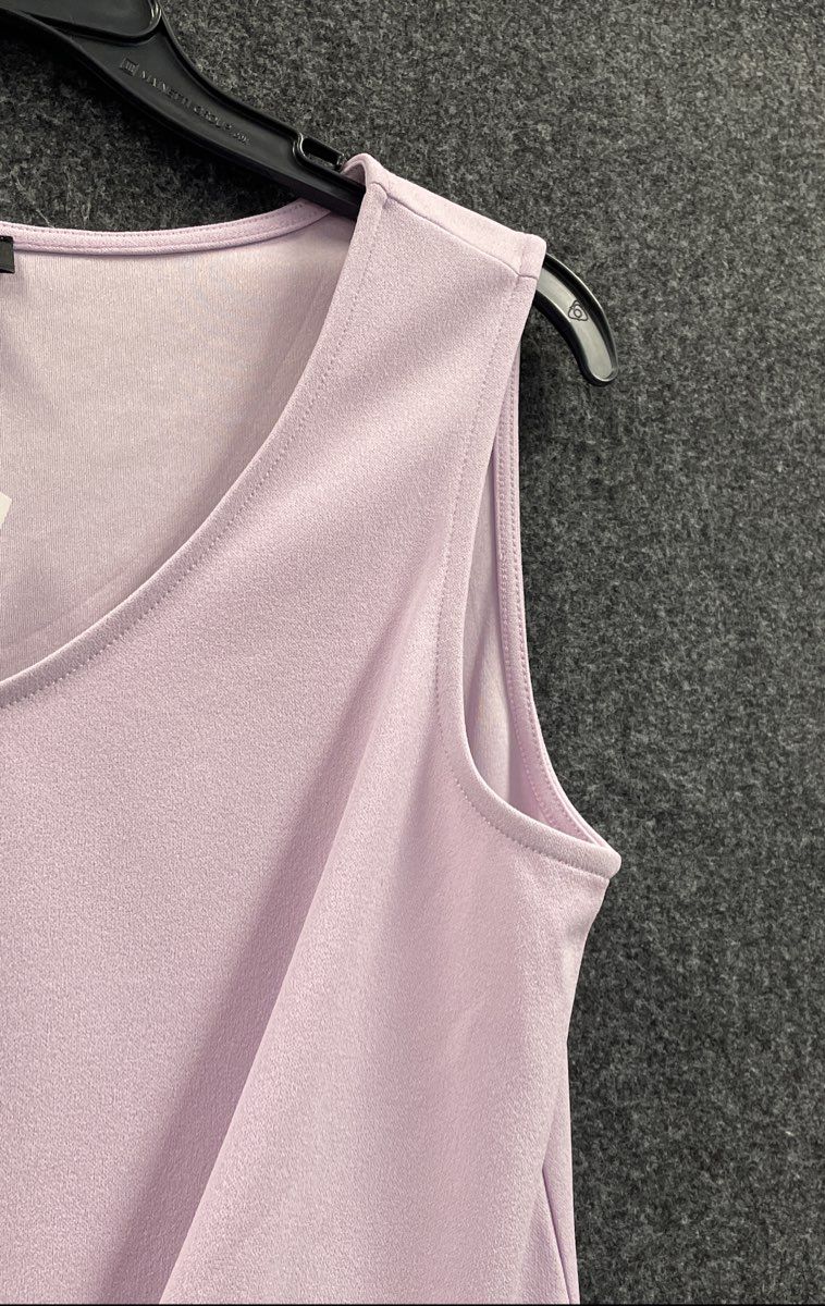 Talbots Women's Purple V-Neck Tie Front Peplum Sleeveless Top Sz M NWT