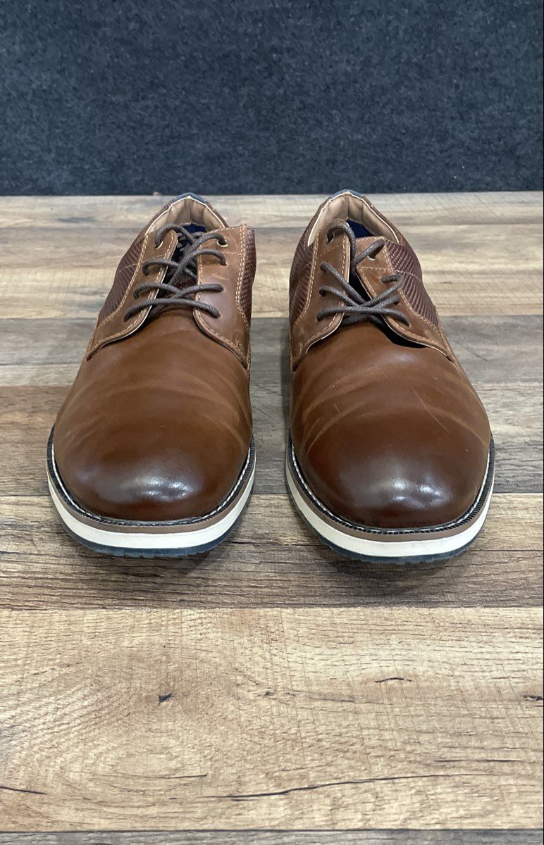 Nunn Bush Barklay Brown Leather Plain Toe Oxford Sneakers Men's Size 9