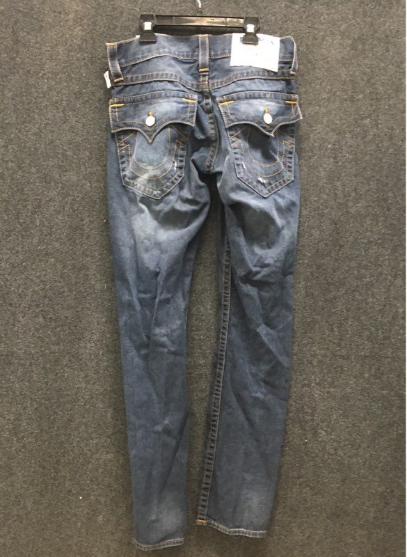 True Religion Men's Blue Slim W/ Flap Pockets Horseshoe Jeans Size 28