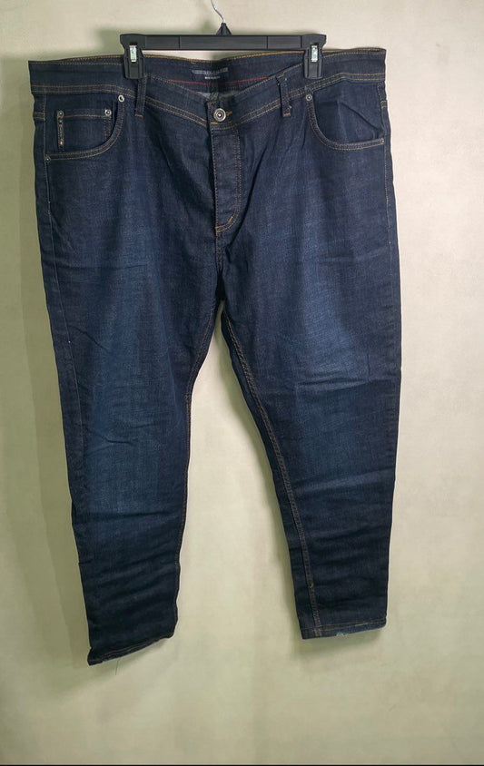 Armani Jeans Men's Dark Blue Wash Tapered Leg Denim Jeans W44