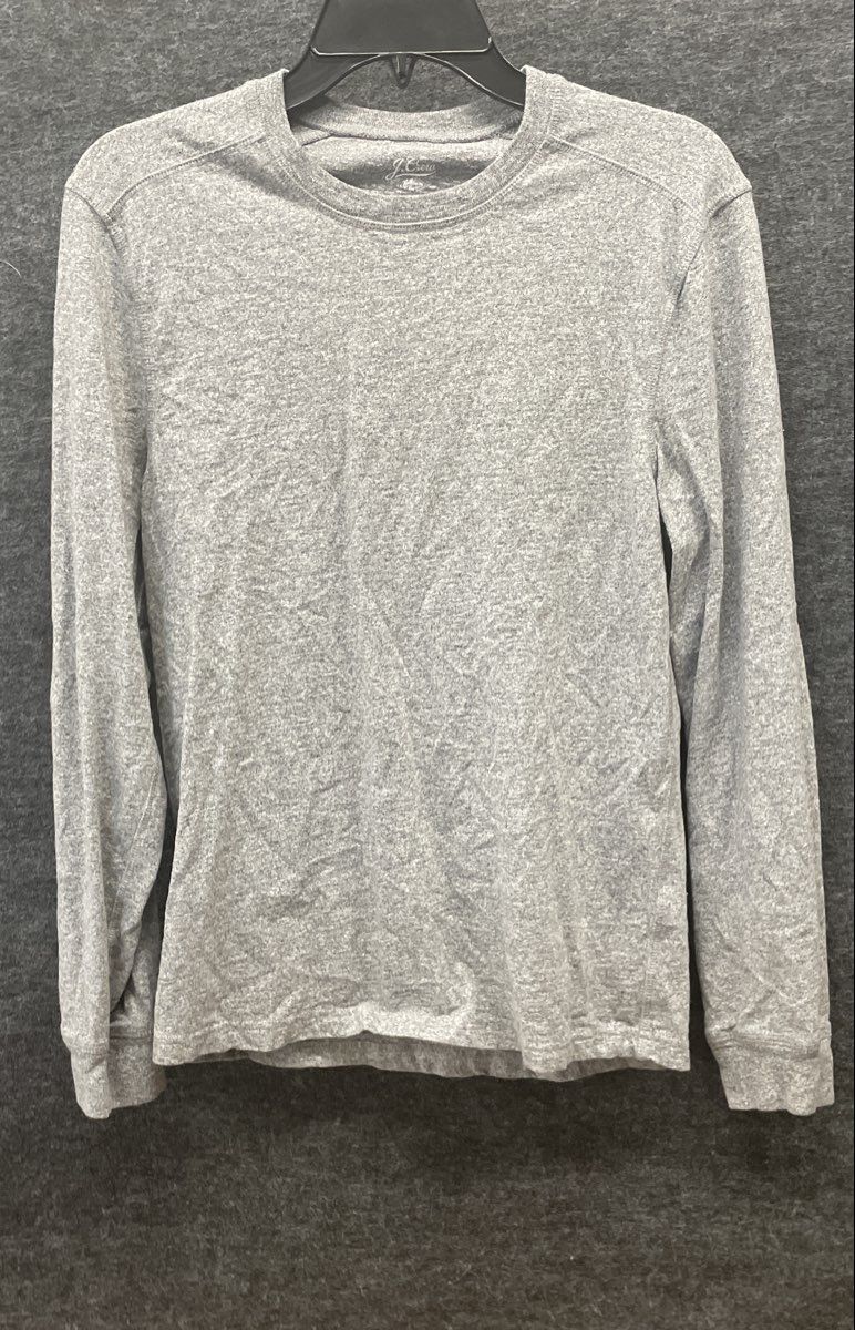 J.Crew Men's Long Sleeve T-Shirt Lot of 2 Heather Gray 100% Cotton Crewneck Sz S