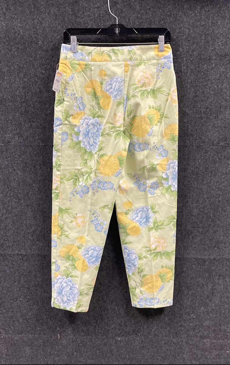 Vintage 90s Talbots Women's Petites Floral Green Stretch Pants Sz 6 NWT