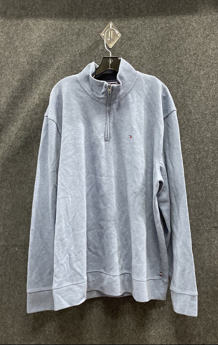 Tommy Hilfiger Men's Blue Quarter Zip Mock Neck Pullover Sweater NWT Sz XXL