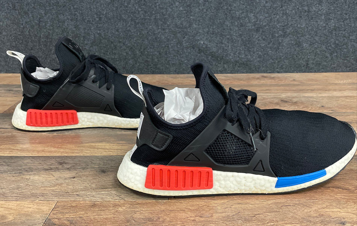 Adidas NMD_XR1 Core Black Solar Red Blue Running Sneakers Men's Size 13