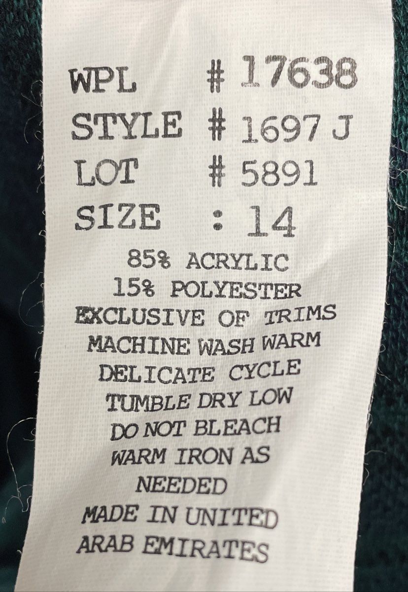 Miss Dorby Vintage 80s Green Navy Tartan Plaid Button Dress