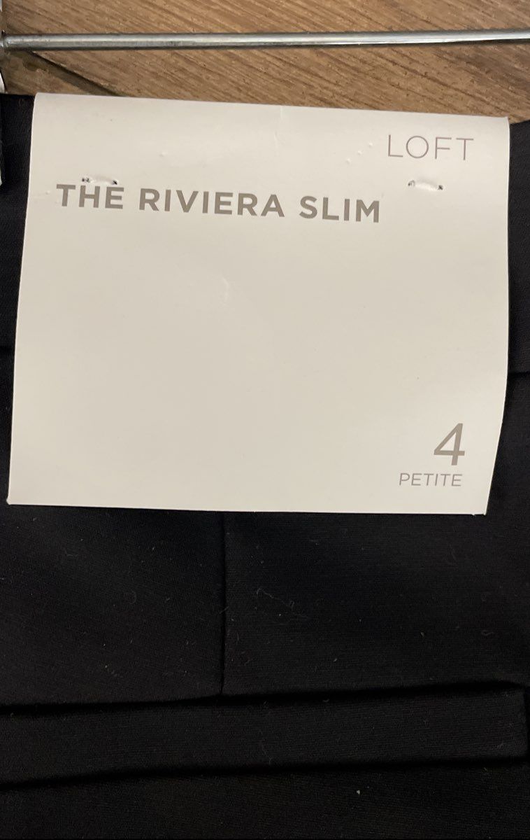 LOFT Women's The Riviera Slim Black Trousers Pants Sz 4 Petite NWT