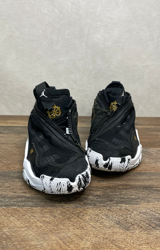 Jordan Why Not .5 GS Black Metallic Gold White Basketball Shoes Size 6Y