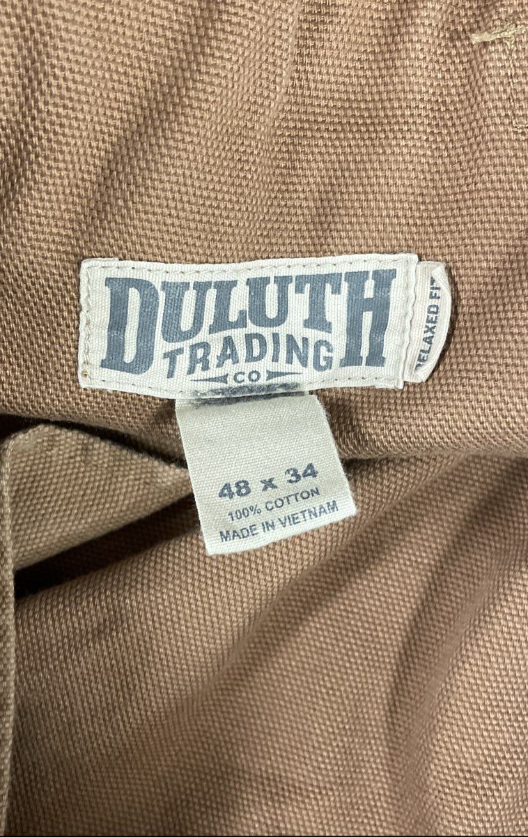Duluth Trading Co Men's Brown Fire Hose Cotton Relaxed Fit Cargo Pants Sz 48x34