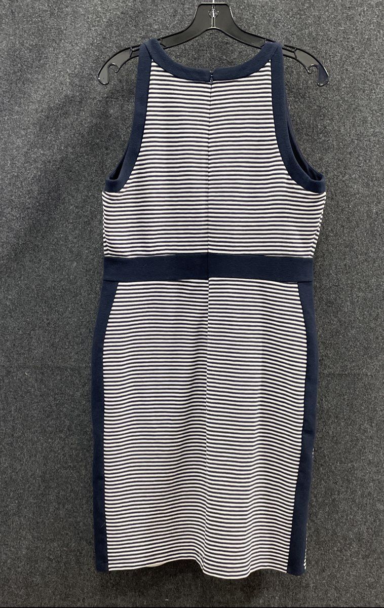 Ann Taylor Women's Navy White Striped Halter Neck Sheath Dress NWT Size 10