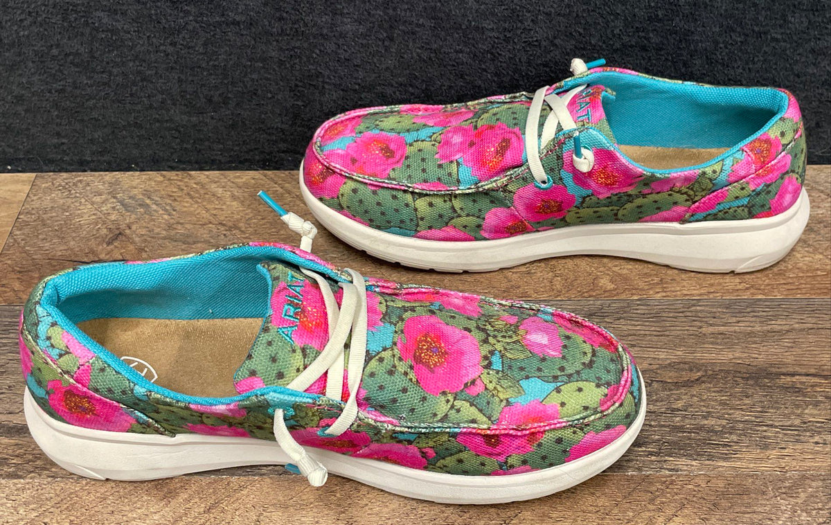 Ariat Hilo Prickly Pear Cactus Pink Floral Slip-On Shoes Women's Size 9