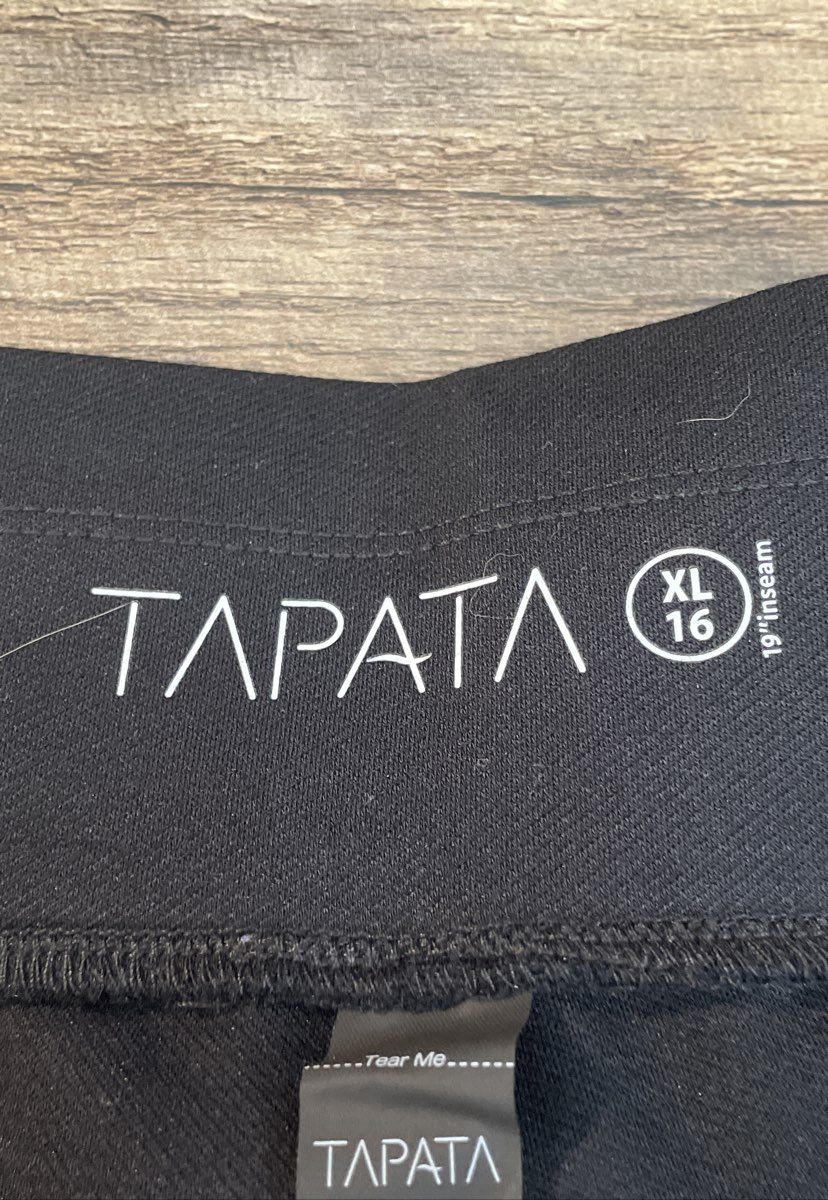 Tapata Women's Black Pull-On Stretch Capri Pants 19" Inseam Office Work Sz XL 16