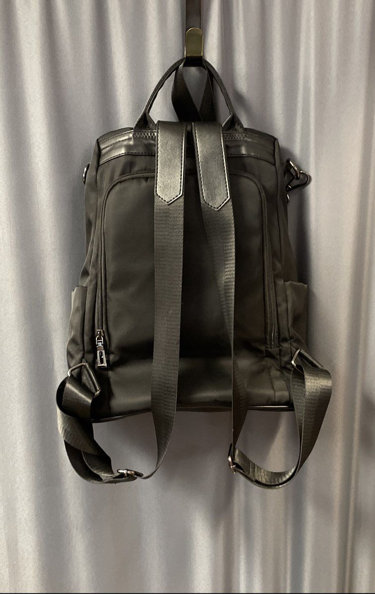 Pincnel Black Nylon Anti-Theft Convertible Backpack Shoulder Travel Bag