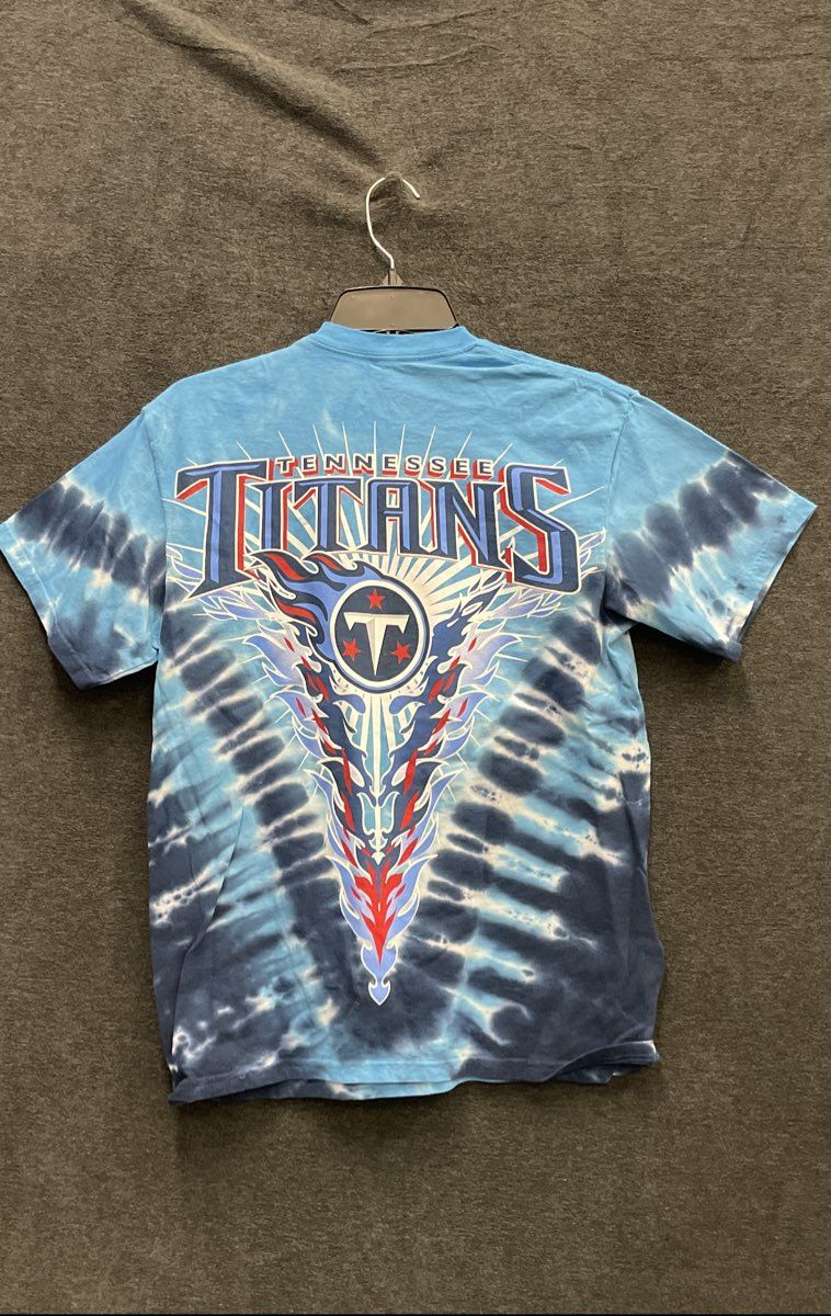 Majestic Men's NFL Tennessee Titans Blue Graphic Tie Dye T-shirt Size M
