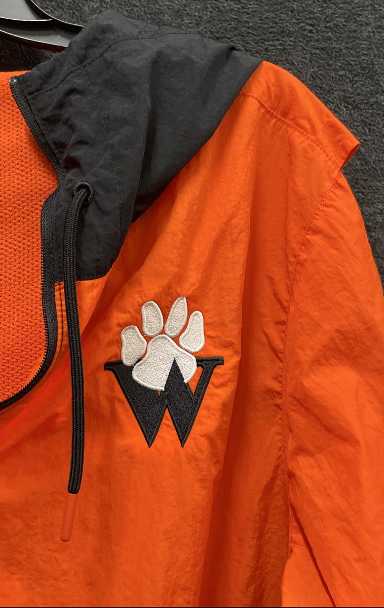 Nike Men's Woodberry Forest School 1/4 Zip Hooded Windbreaker Orange S