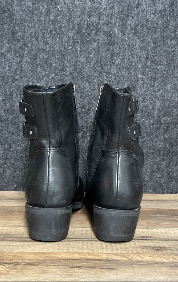 Harley-Davidson Lale Black Leather Side Zip Moto Boots Women's Size 8.5