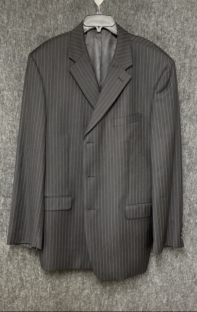 Jones New York Men's Charcoal Gray Pinstripe 3 Button Blazer Sz 46L