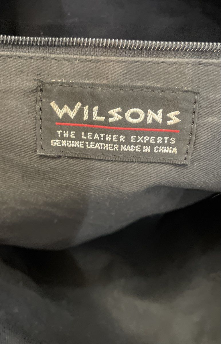 Vintage Wilsons Leather Black Pebbled Leather Shoulder Bag Tote Handbag