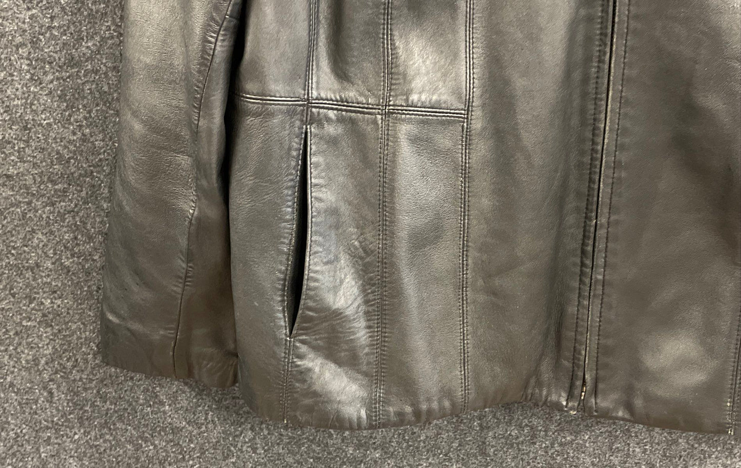 Covington Women's Black Leather Zip Up Mock Neck Plus Size Jacket Sz 20-22W
