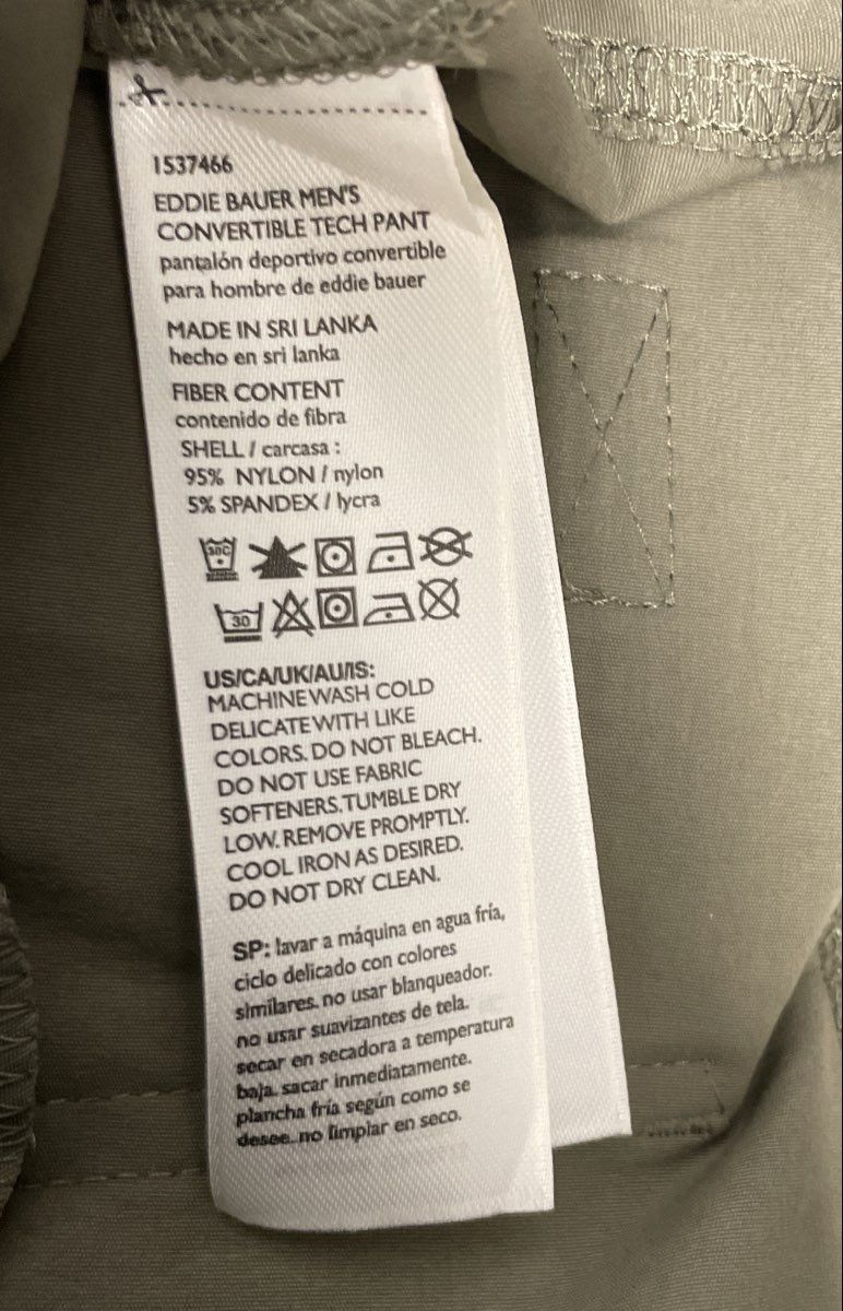 Eddie Bauer Men's Khaki Convertible Tech Hiking Pants Sz 32x32