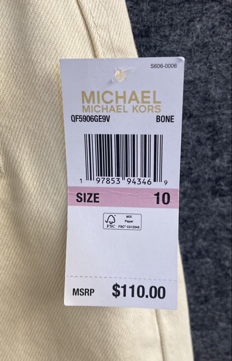 Michael Kors Women's Selma Crop Wide Leg Jeans Bone High Rise NWT Size 10