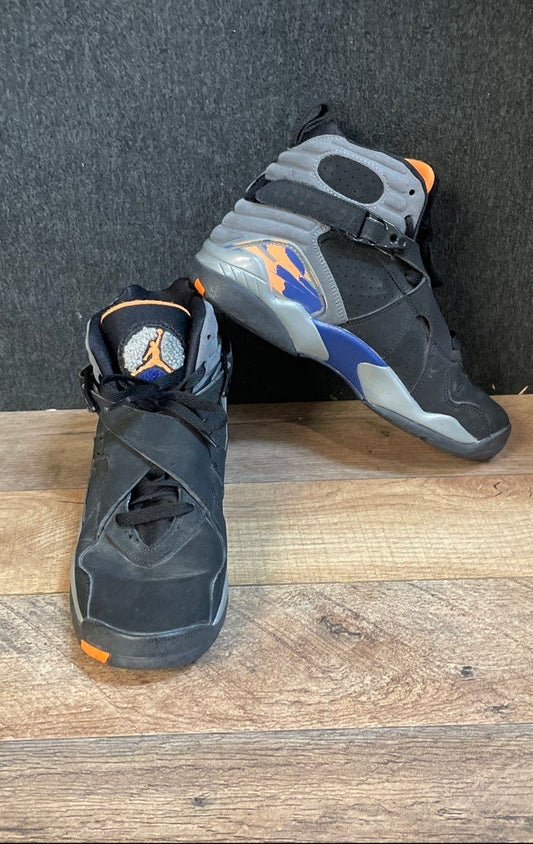 Nike Air Jordan 8 Retro GS Suns Black Bright Citrus Deep Royal Size 5.5Y