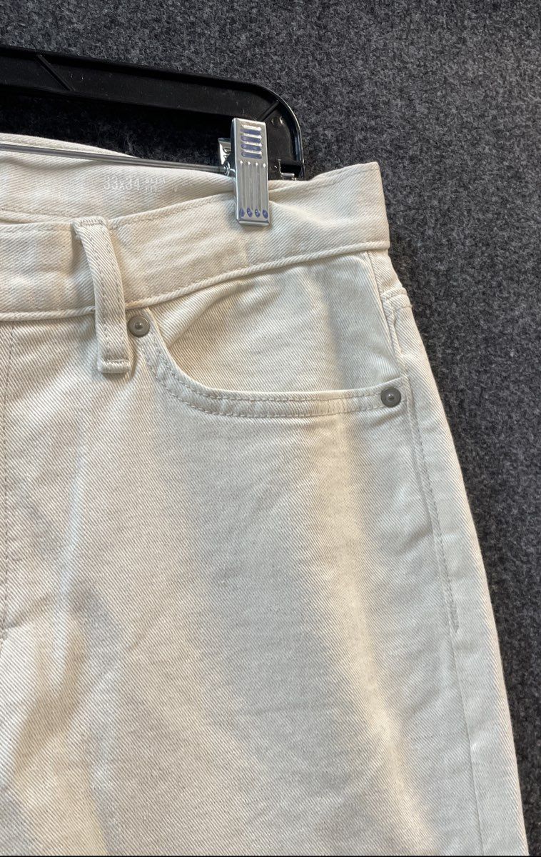 Banana Republic Men's Off-white Washwell Slim Fit Hemp Blend Jeans Sz 33x34