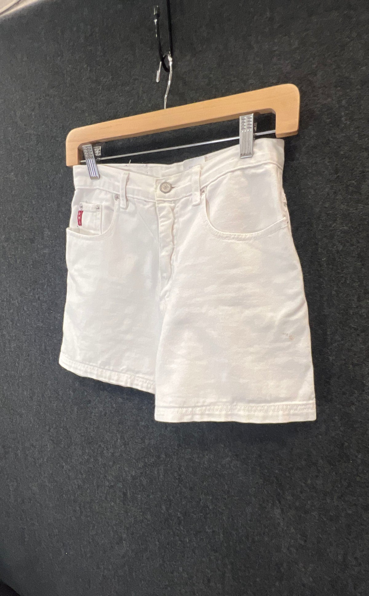 Vintage 90s l.e.i. Women's White High Waisted Denim Shorts Made in USA Sz 5