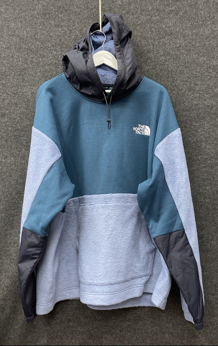 The North Face Men's Denali 2 Hoodie Blue Lavender Colorblock Fleece Sz XL