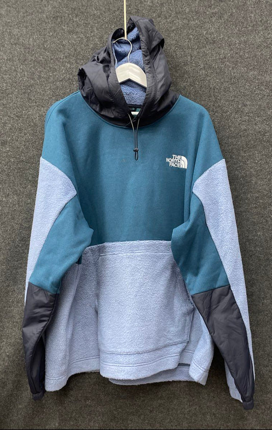 The North Face Men's Denali 2 Hoodie Blue Lavender Colorblock Fleece Sz XL