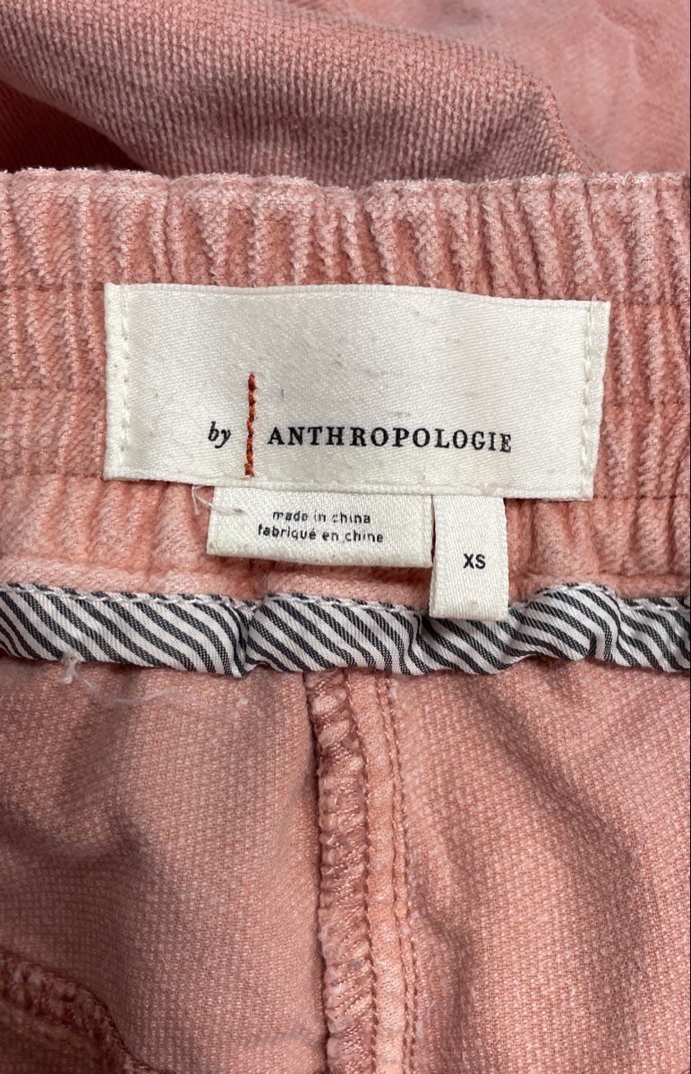 Anthropologie Women's Peach High Rise Pleated Corduroy Jogger Pants Sz XS