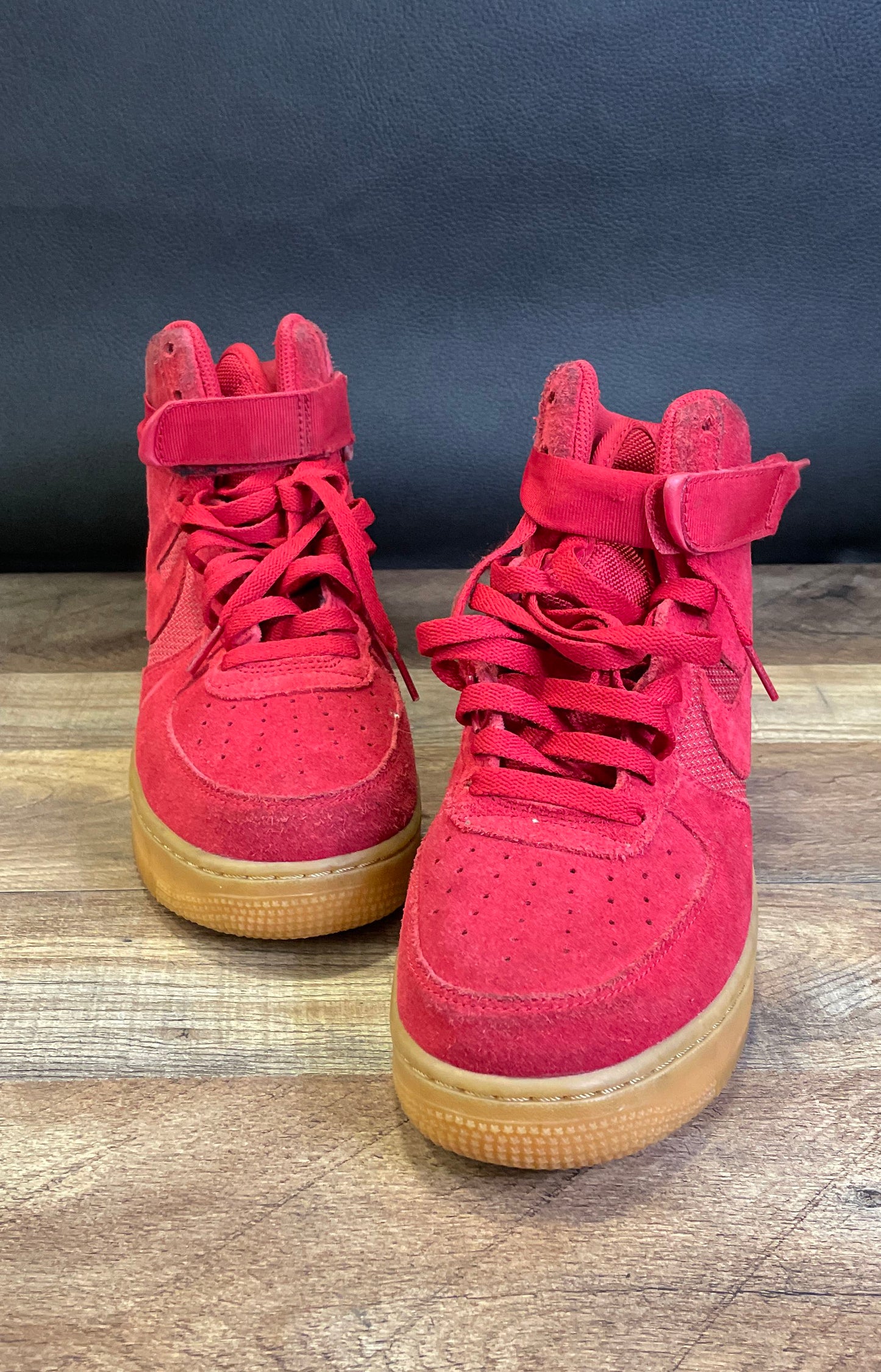 Nike Air Force 1 High '07 LV8 Gym Red Gum Suede Sneakers Size 8