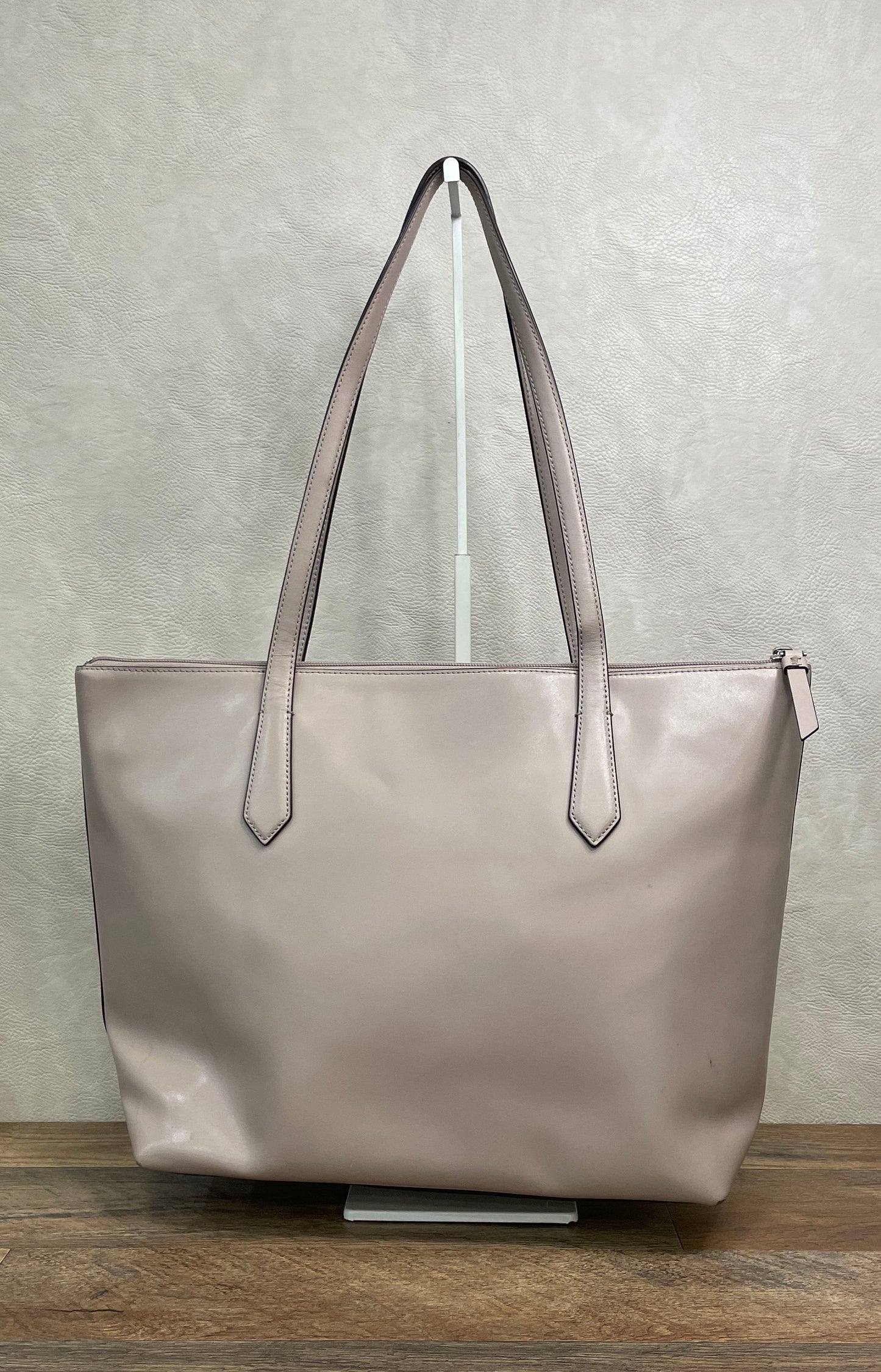 Kate Spade Ash Purple Leather Zip Top Tote Bag with Bow Charm