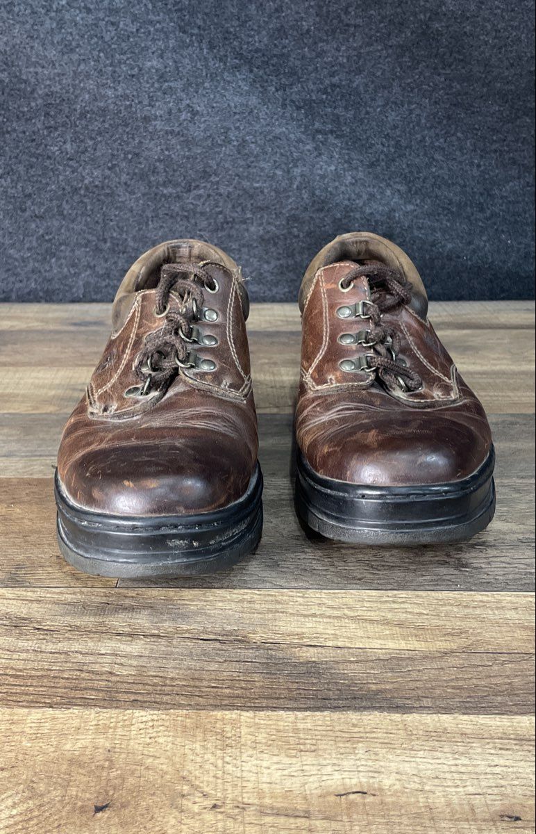 Timberland Brown Leather Low Top Casual Lug Sole Shoes Men's Size 10M
