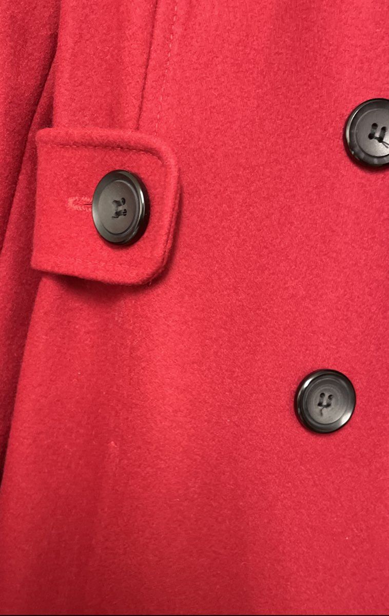 Victoria's Secret Women's Red Double-Breasted Peacoat Notched Lapel Sz 4