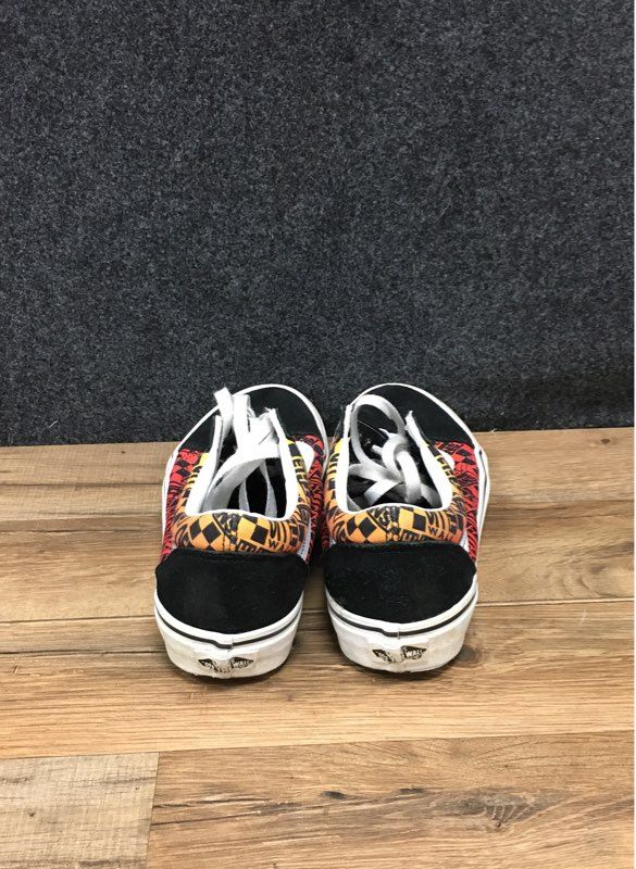 Vans Old Skool Logo Flame Black Skate Sneakers Men's 7 / Women's 8.5
