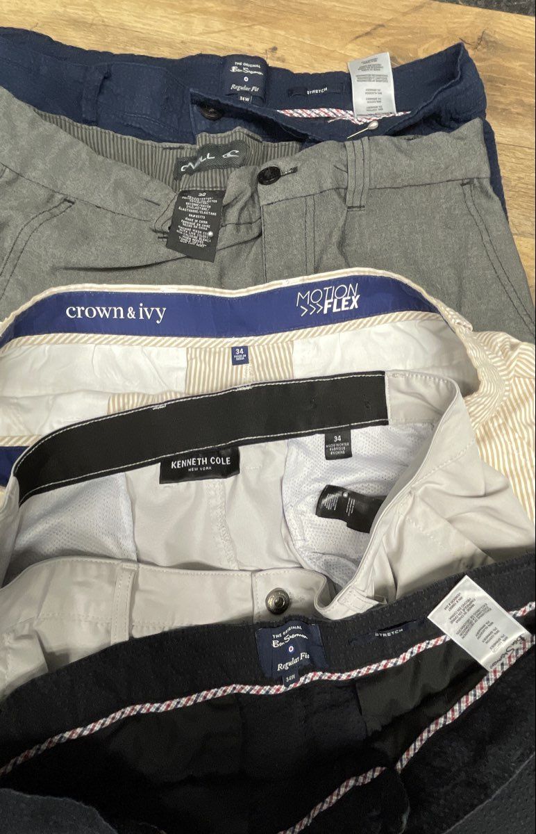 Ben Sherman Kenneth Cole O'Neill Men's Golf Shorts Lot of 5 Navy Grey Sz 34 32